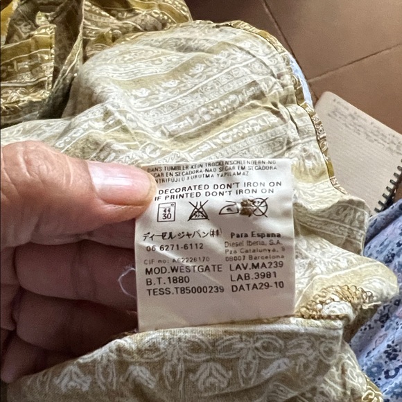 Diesel mustard Cotton Fabric size L women’s western style‎ pearl snap vintage. - Picture 7 of 12